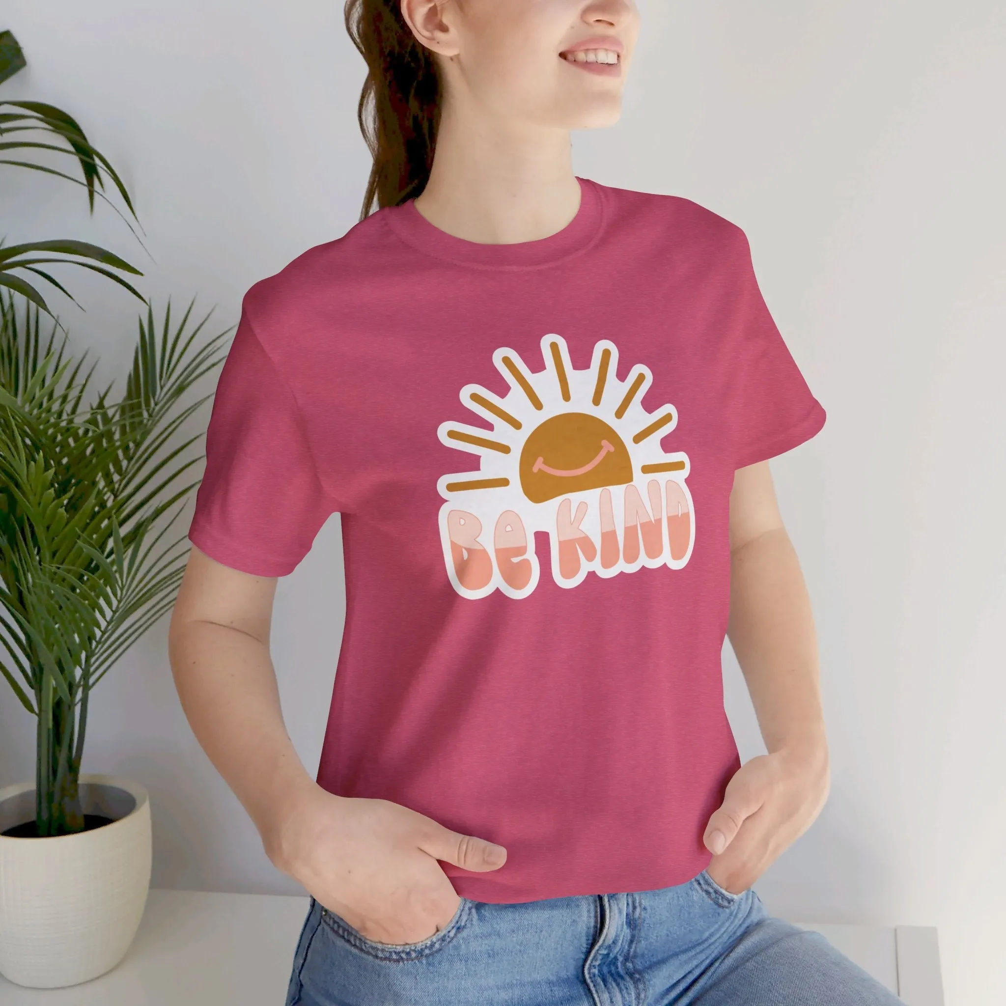 Be Kind Tee, Sunshine, Be Kind, Uplifting Boho, Unisex Jersey Short Sleeve Tee