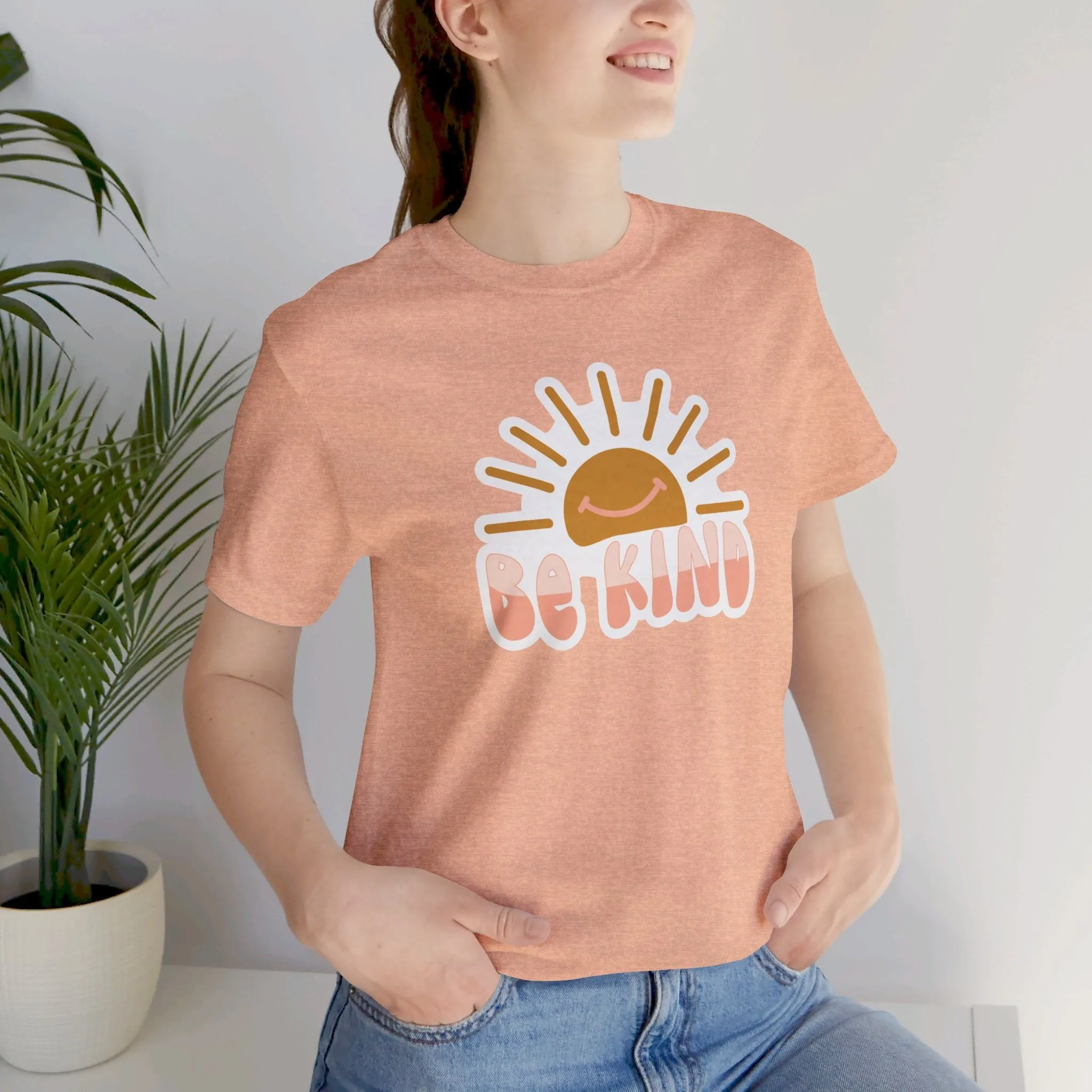 Be Kind Tee, Sunshine, Be Kind, Uplifting Boho, Unisex Jersey Short Sleeve Tee