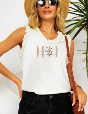 Beige Frilled HTL Tank