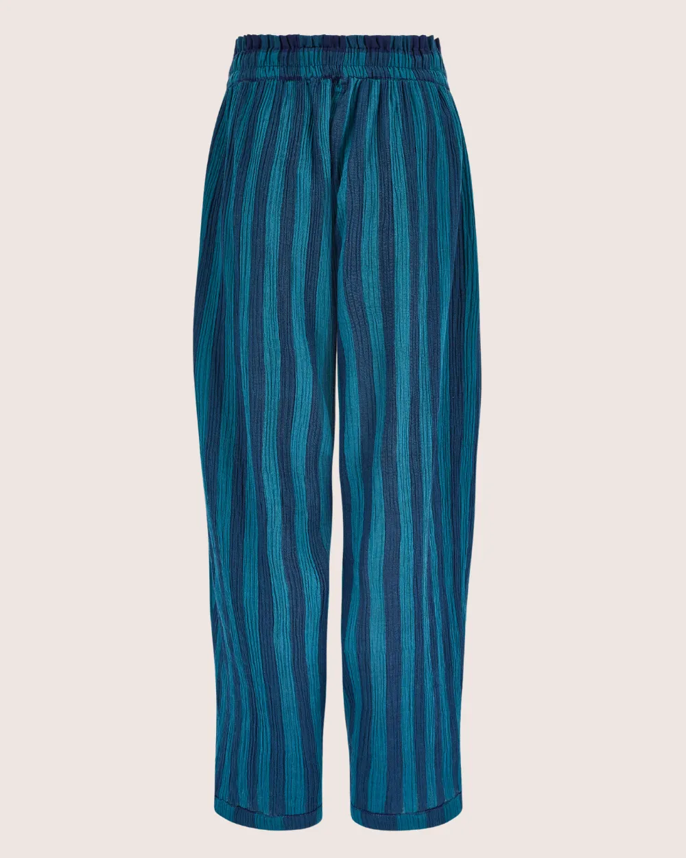 Betty Navy Check Print Drape Trousers