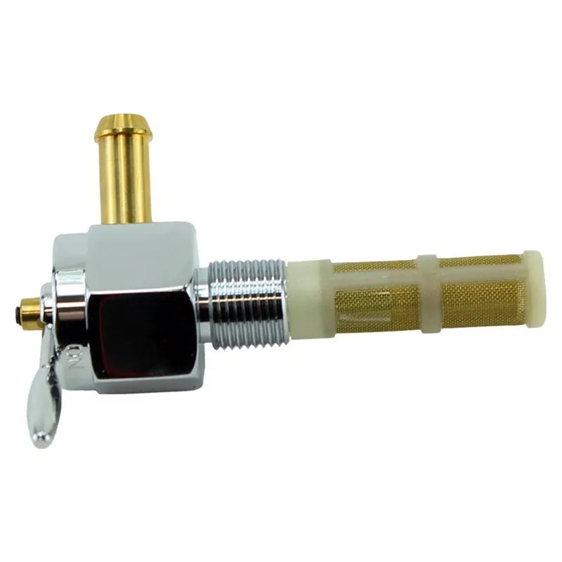 Billet petcock fuel valve 3/8" NPT 90 degree right outlet
