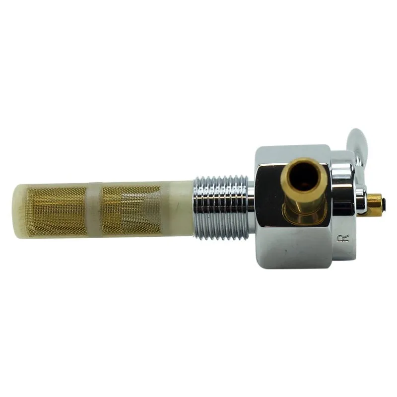 Billet petcock fuel valve 3/8" NPT 90 degree right outlet