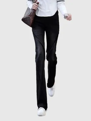 Black Freyed Bootleg Pant