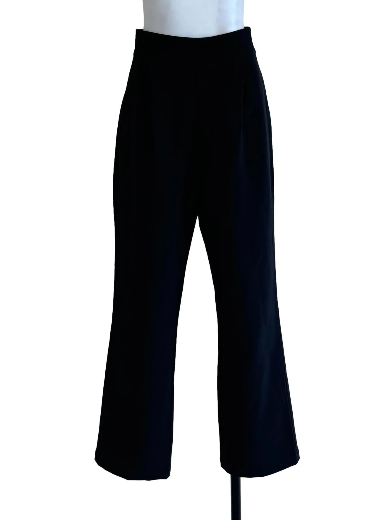Black Plain Straight Pants