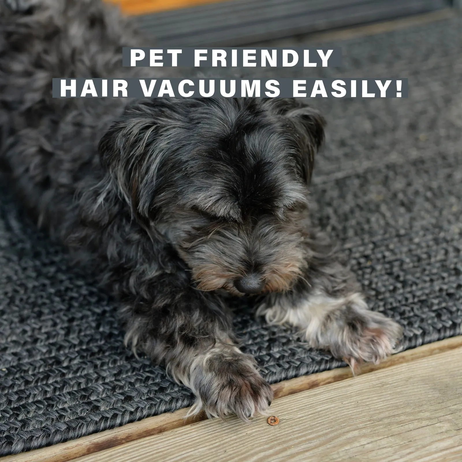 Black Ultra Durable Small Braided Rugs In Set