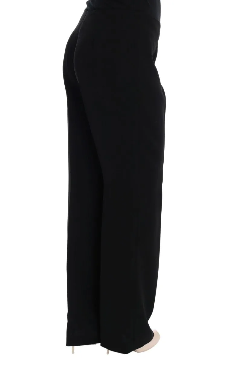 Black Wool Straight Fit Dress Pants