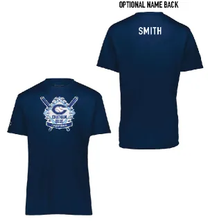 BLUE 22 WICKING TEE w/NAME BACK