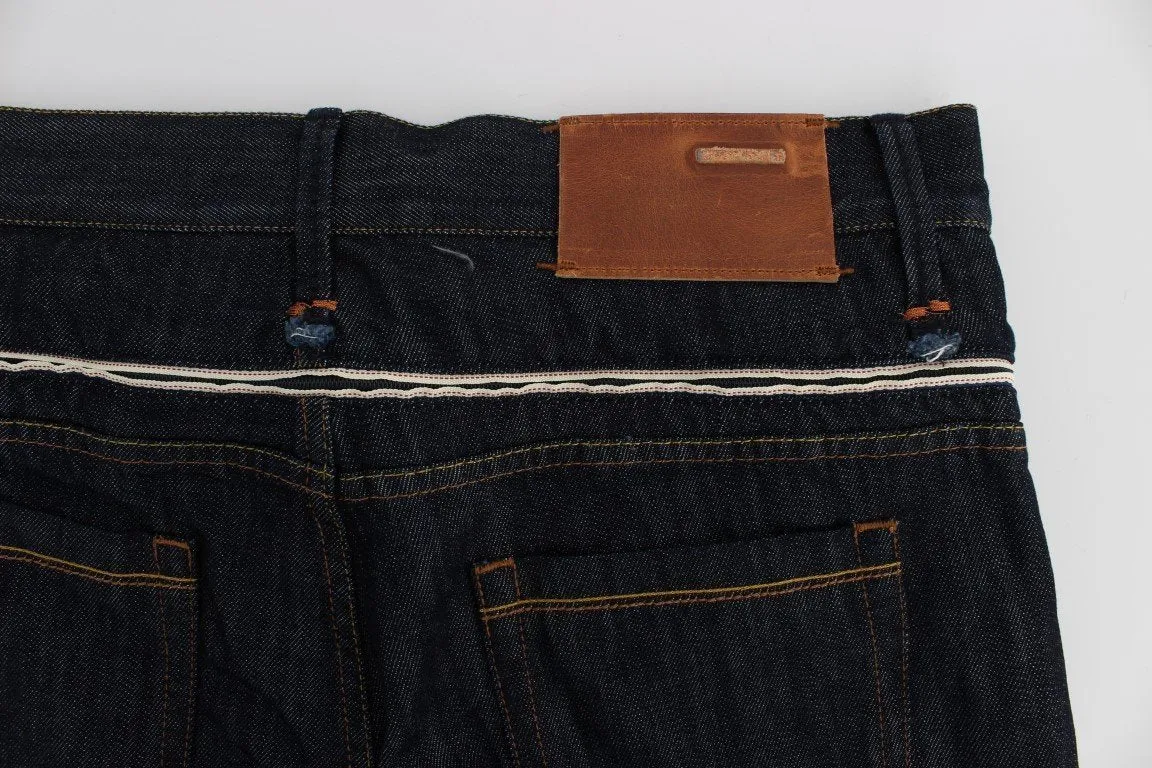 Blue Cotton Regular Straight Fit Jeans