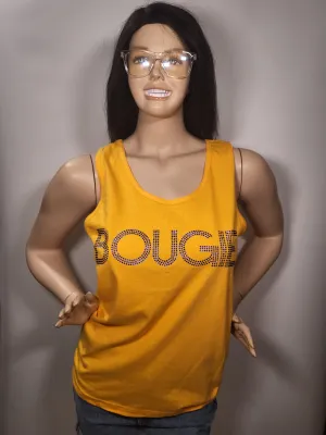 Bougie Rhinestone Women Tank Top - Yellow