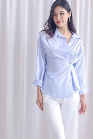 Brylee Multi-Way Shirt In Blue Stripes