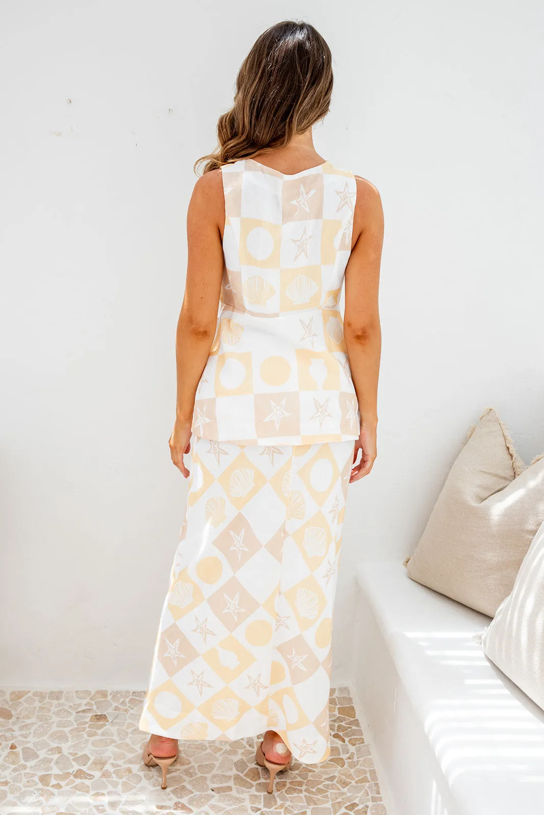 Bryson Button Up Set Top -Yellow