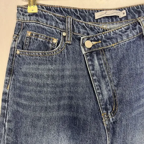 by Egreis Jeans Womens Medium Dark Wash Sawyer High Rise Straight Denim Pants