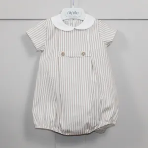 Camel Stripe Collared Romper