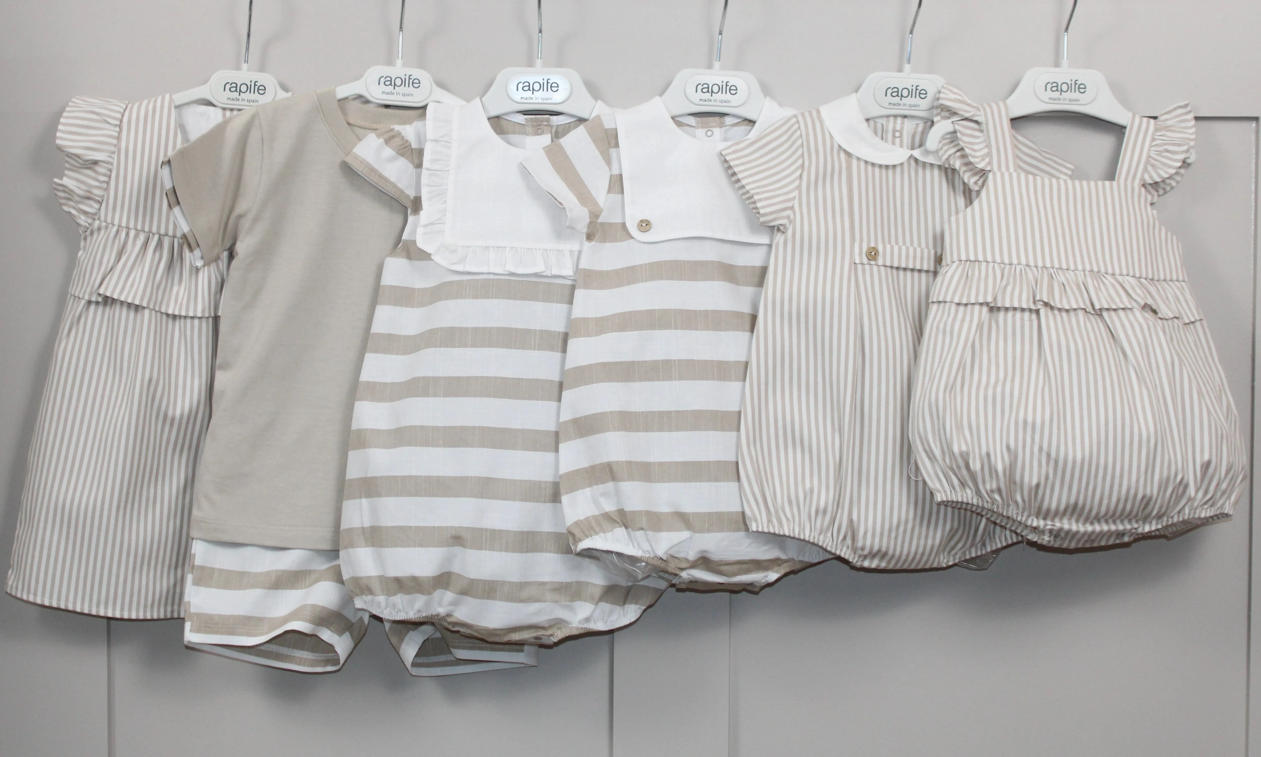 Camel Stripe Collared Romper