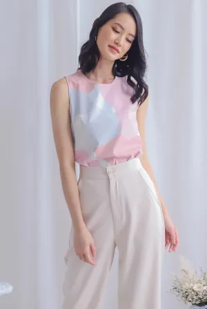 Camille Reverisble Tank Top In Pink/Teal