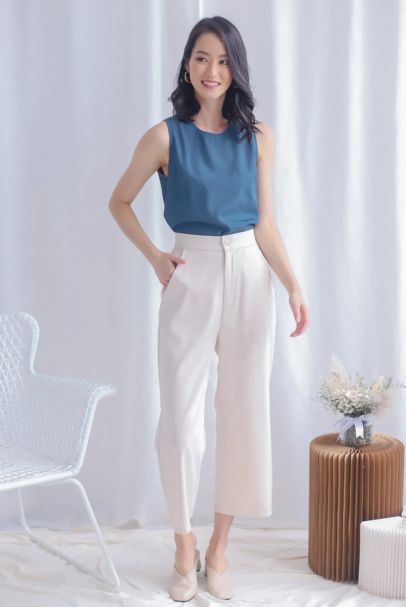 Camille Reverisble Tank Top In Pink/Teal