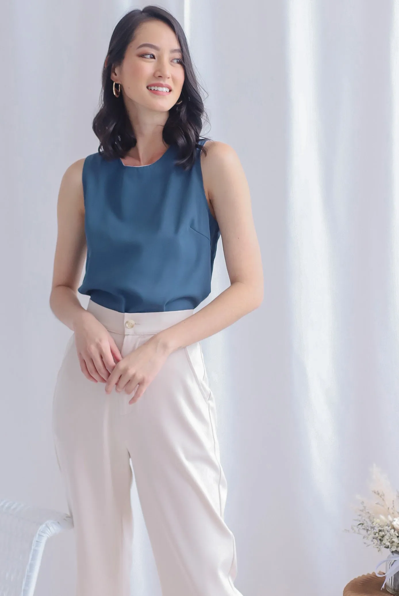 Camille Reverisble Tank Top In Pink/Teal