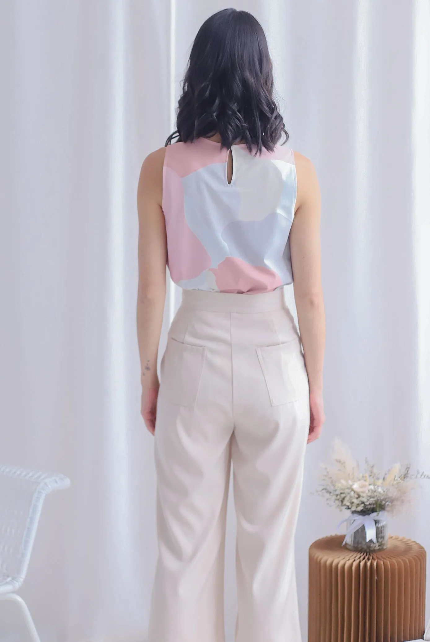 Camille Reverisble Tank Top In Pink/Teal