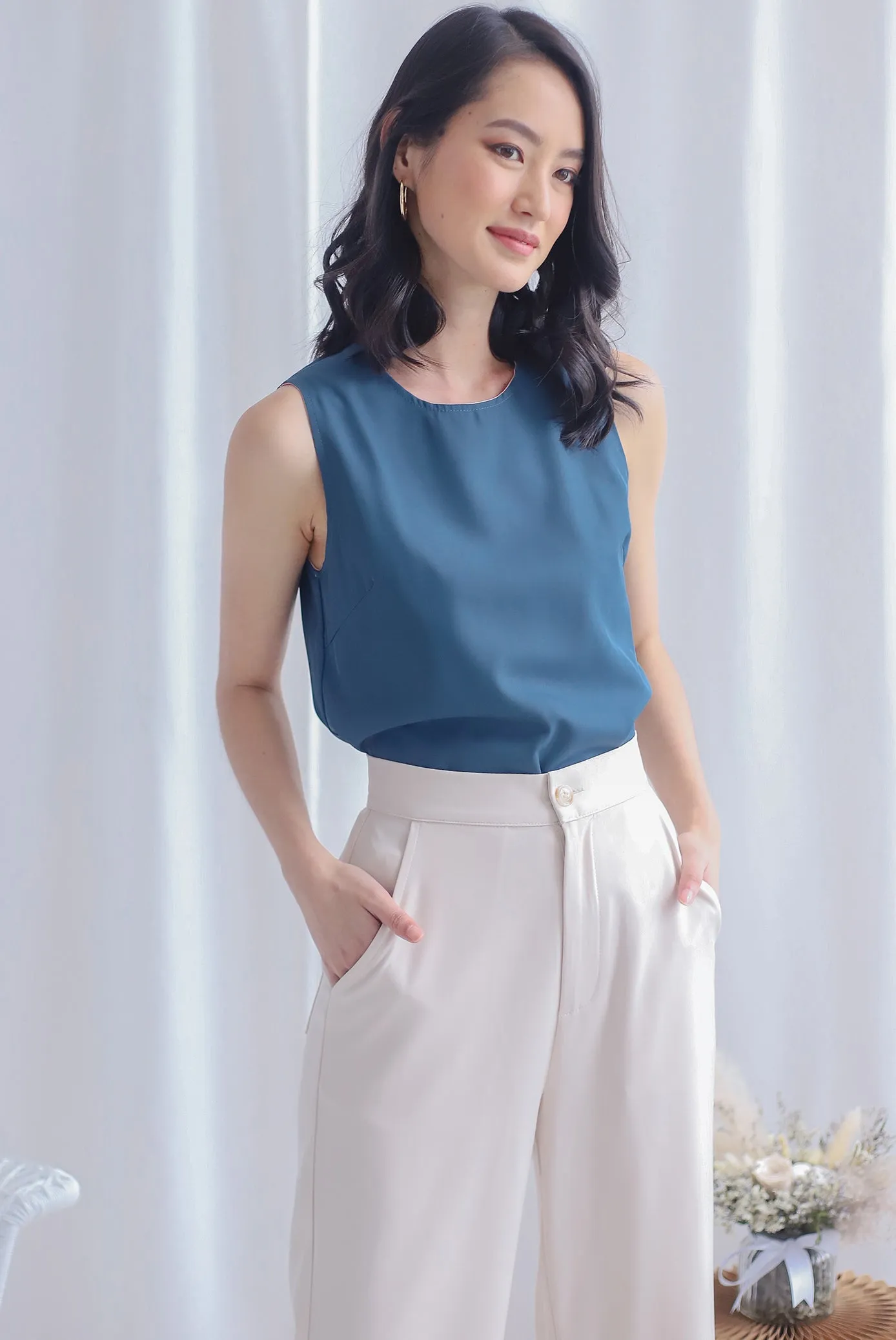 Camille Reverisble Tank Top In Pink/Teal