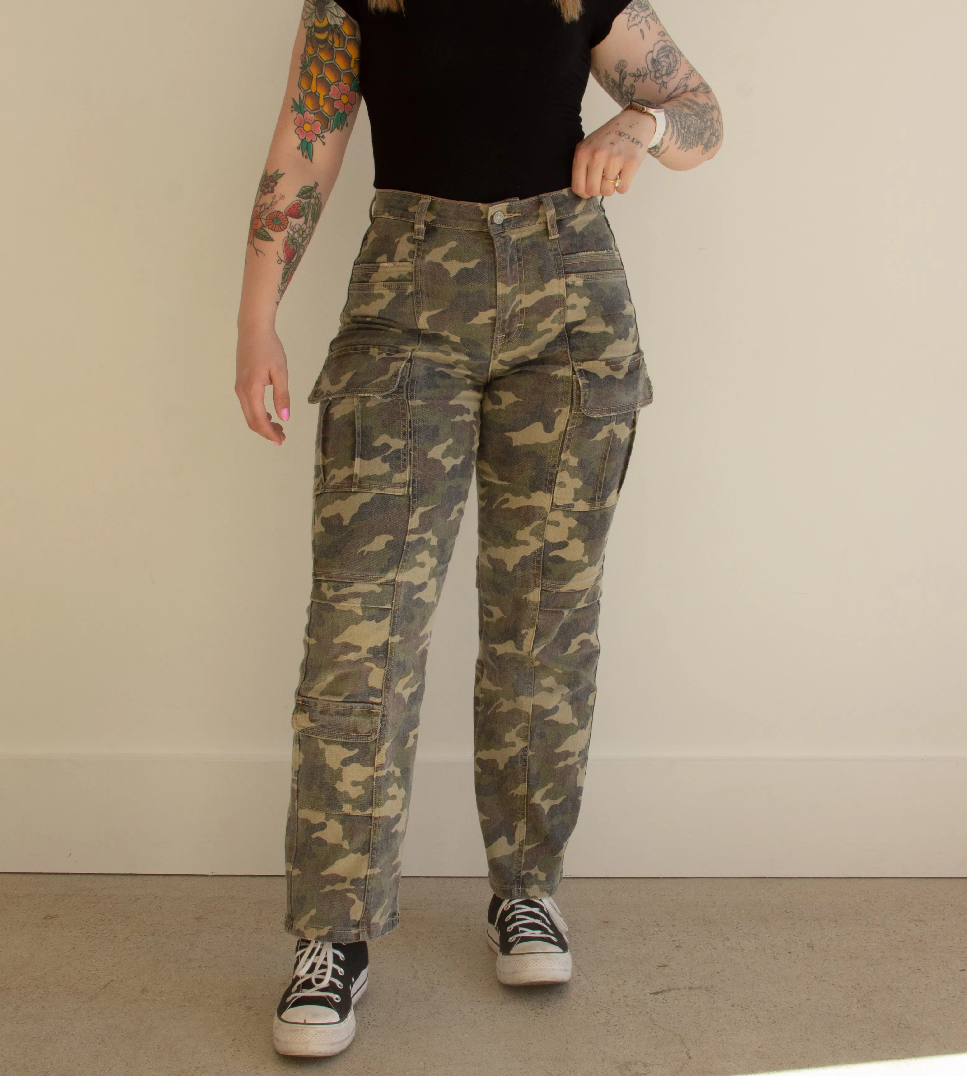 Camo Straight Leg Pants