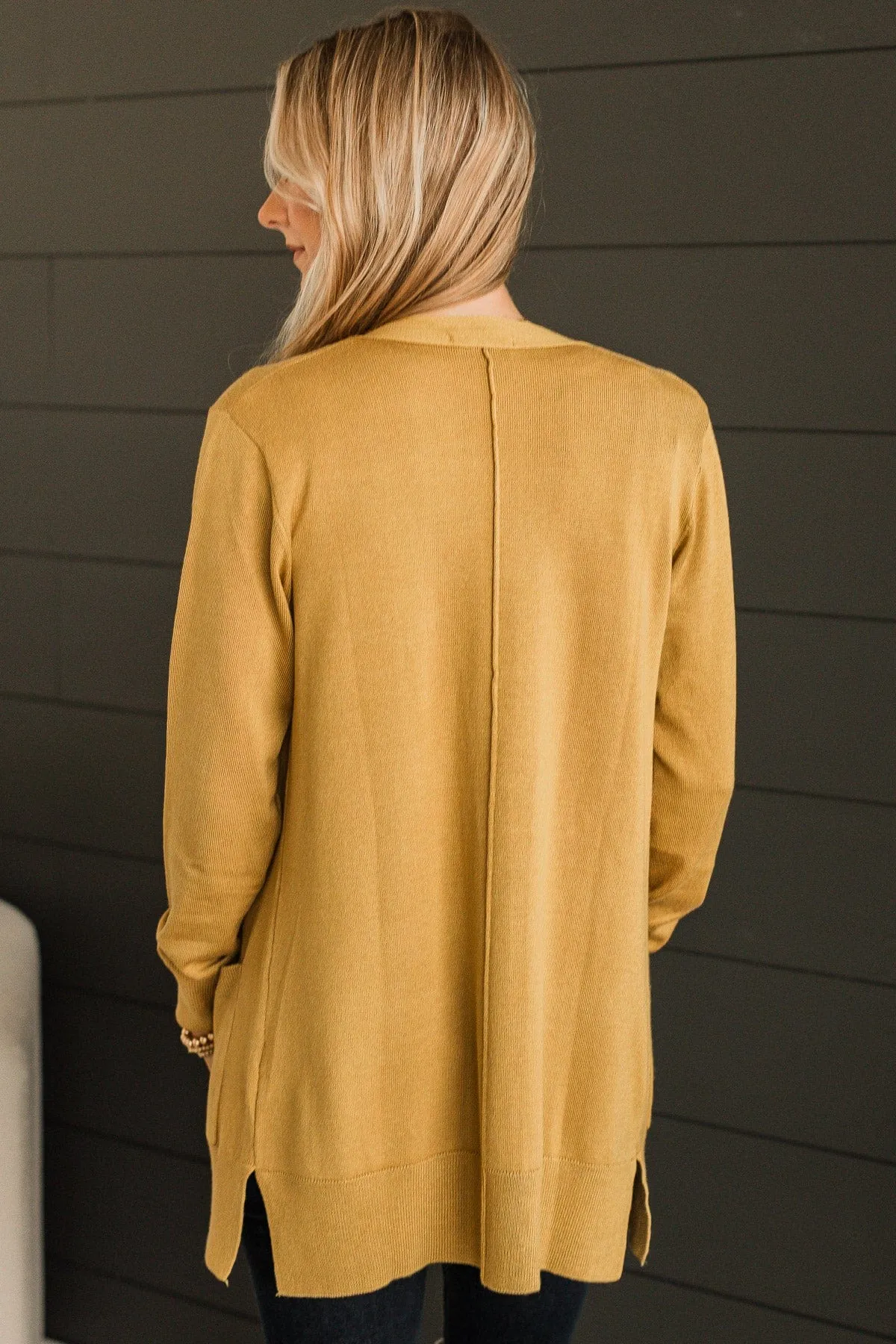 Can't Resist This Knit Cardigan- Goldenrod
