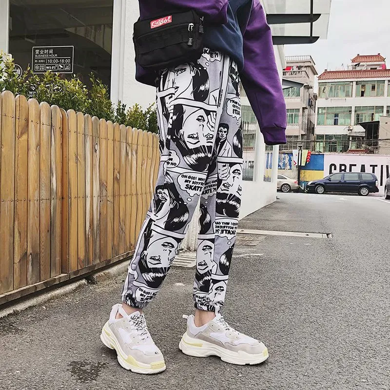 Cartoon Comics Printed Casual Joggers Pants
