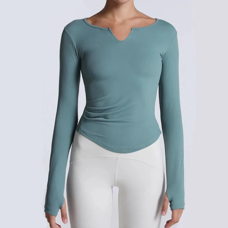Casual V-Neck Sports Top