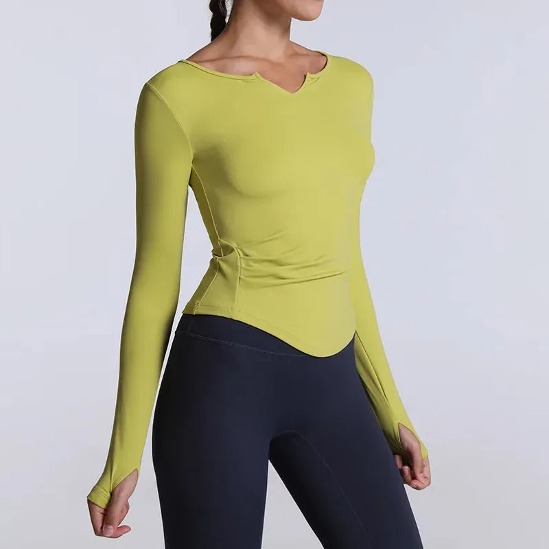 Casual V-Neck Sports Top