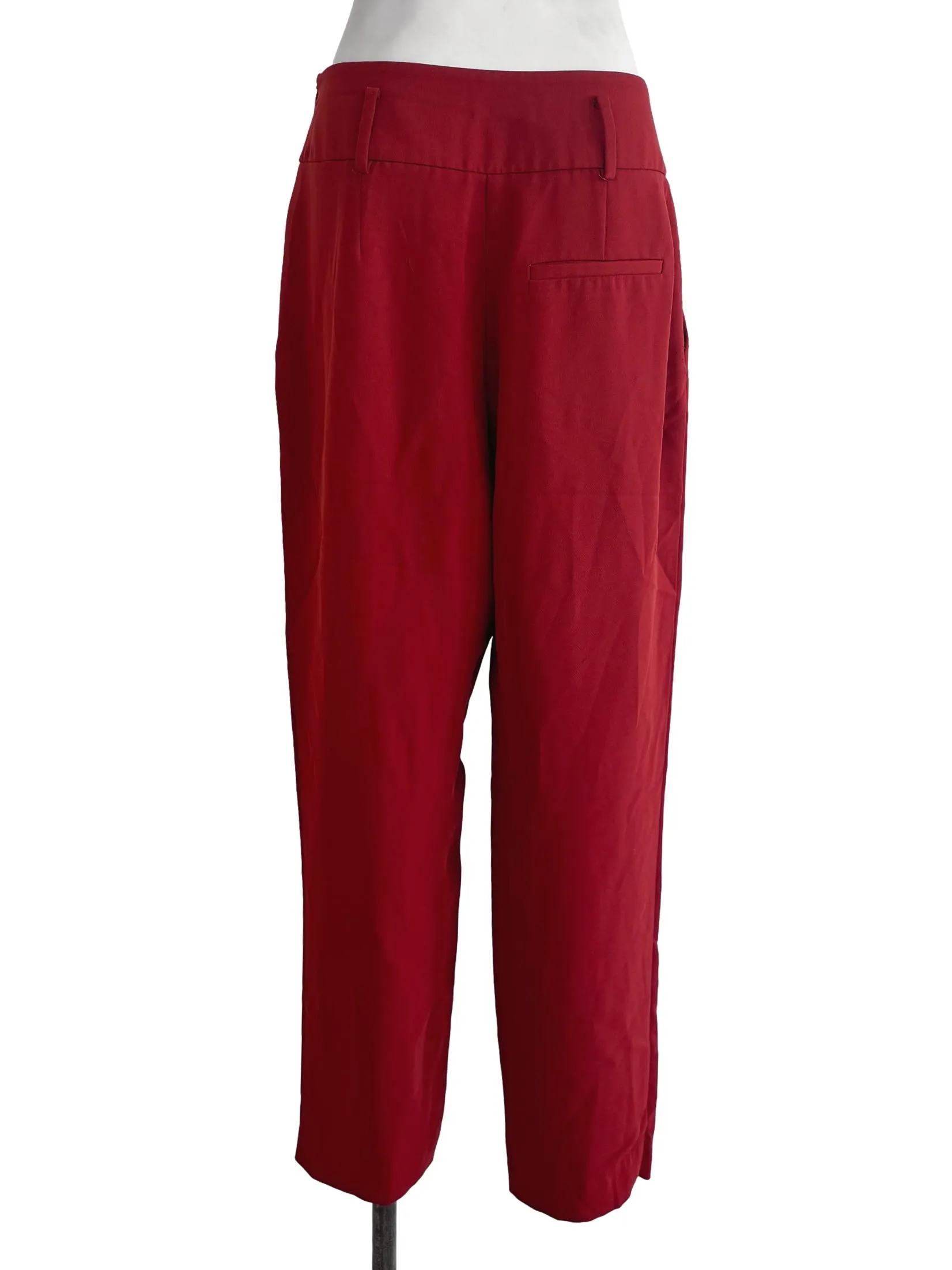 Cherry Red Straight Pants