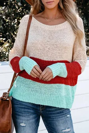 Chicindress Pink Contrast Stitching Sweater