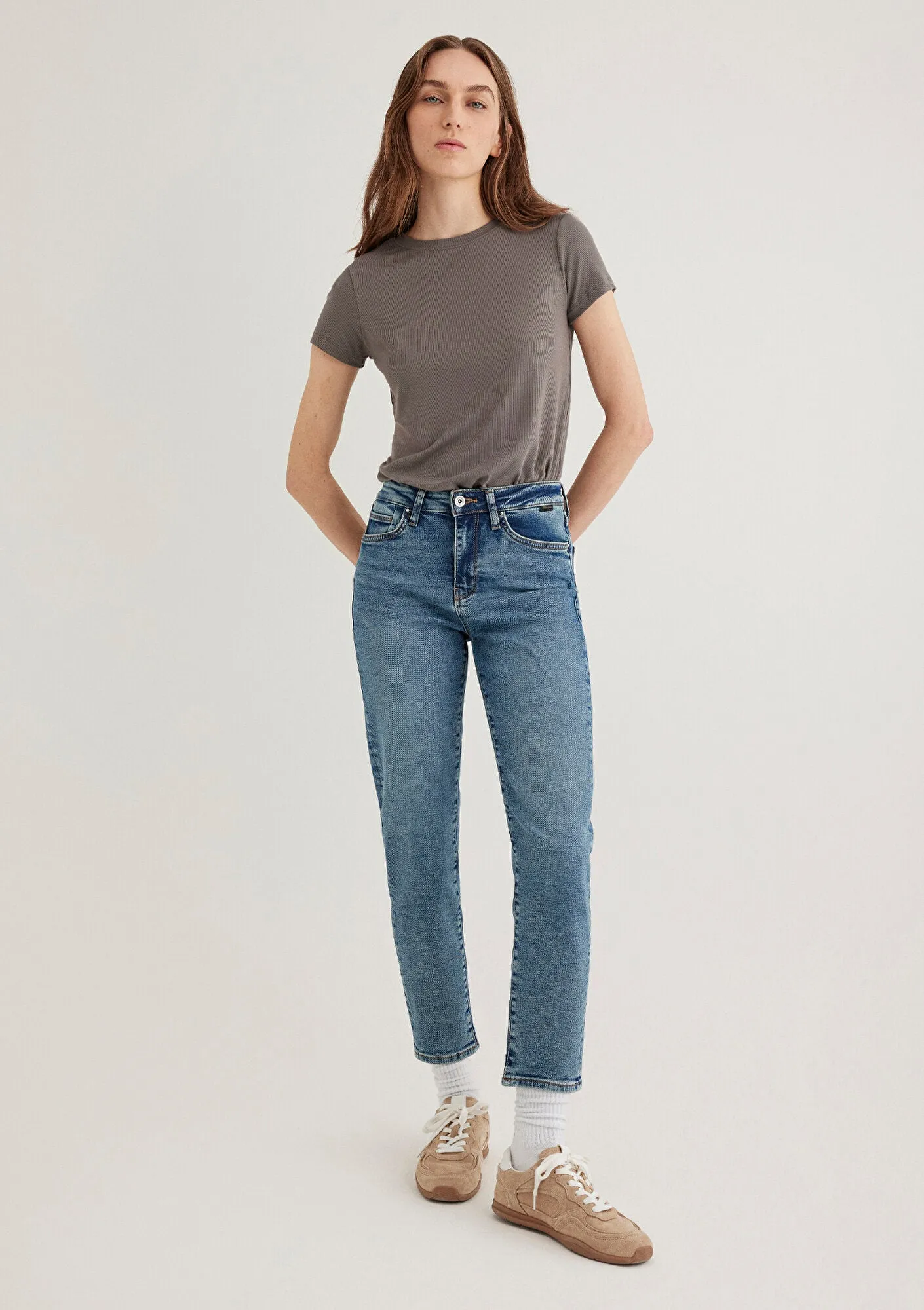 Cindy Mid Vintage Gold Shape Jean Pants
