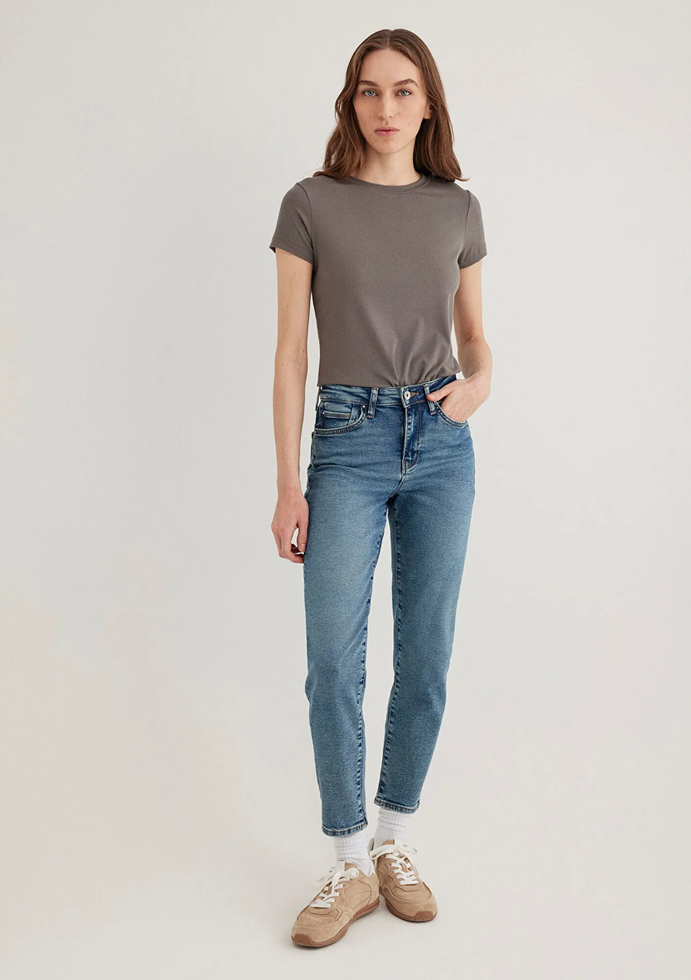 Cindy Mid Vintage Gold Shape Jean Pants