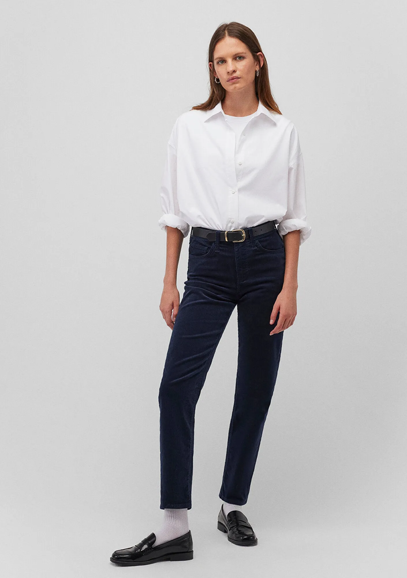 Cindy Navy Cord Pants