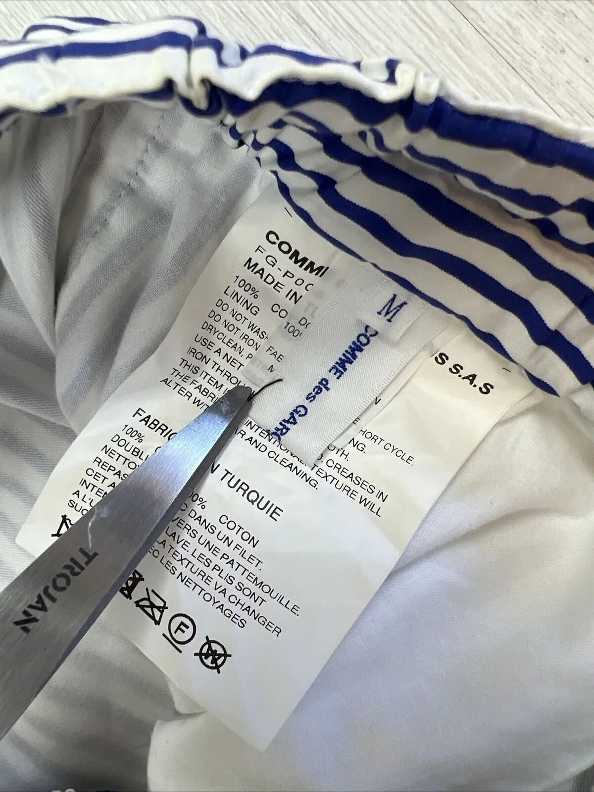 Comme De Garcons Womens Striped Pants Size Medium