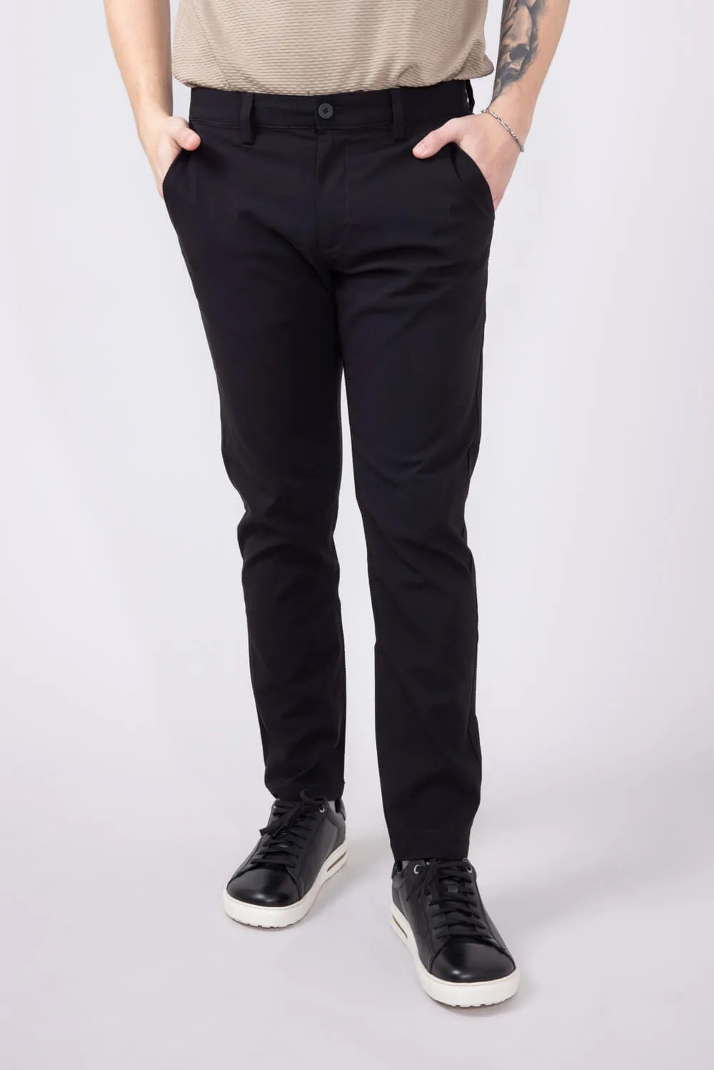 Copper & Oak Faille Trouser Pants for Men in Black | K5S254-004-BLK