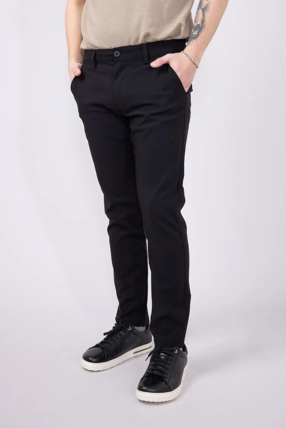 Copper & Oak Faille Trouser Pants for Men in Black | K5S254-004-BLK
