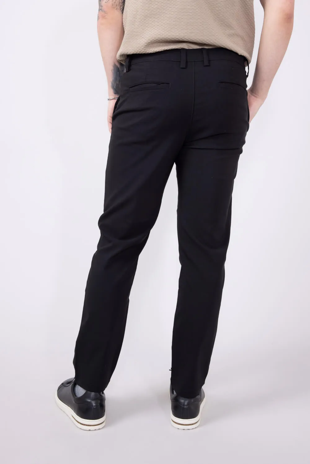 Copper & Oak Faille Trouser Pants for Men in Black | K5S254-004-BLK