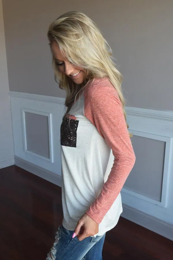 Coral Glam Top