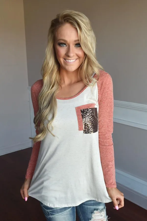 Coral Glam Top