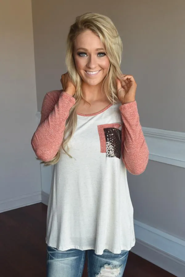 Coral Glam Top