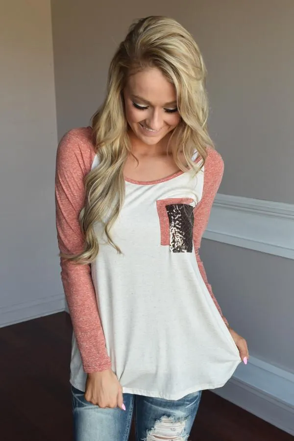 Coral Glam Top