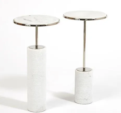 Cored Marble Table, Nickel - Global Views