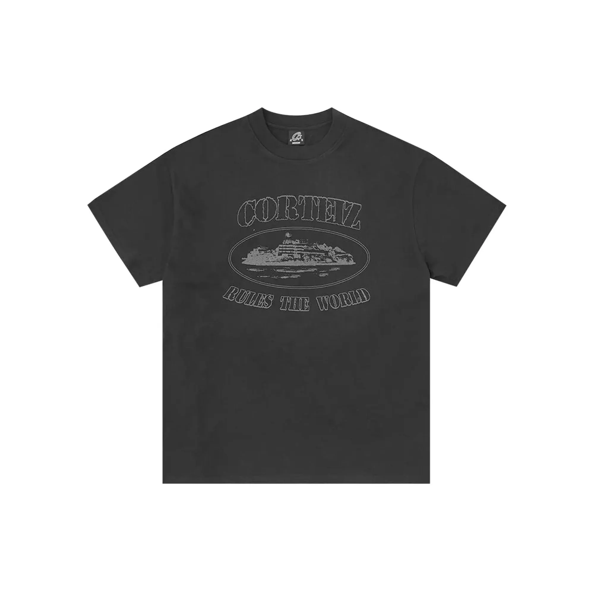 Corteiz Reflective Alcatraz Tee 'Triple Black' (2023)
