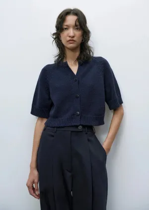 Cotton Buttoned Up Top, Navy