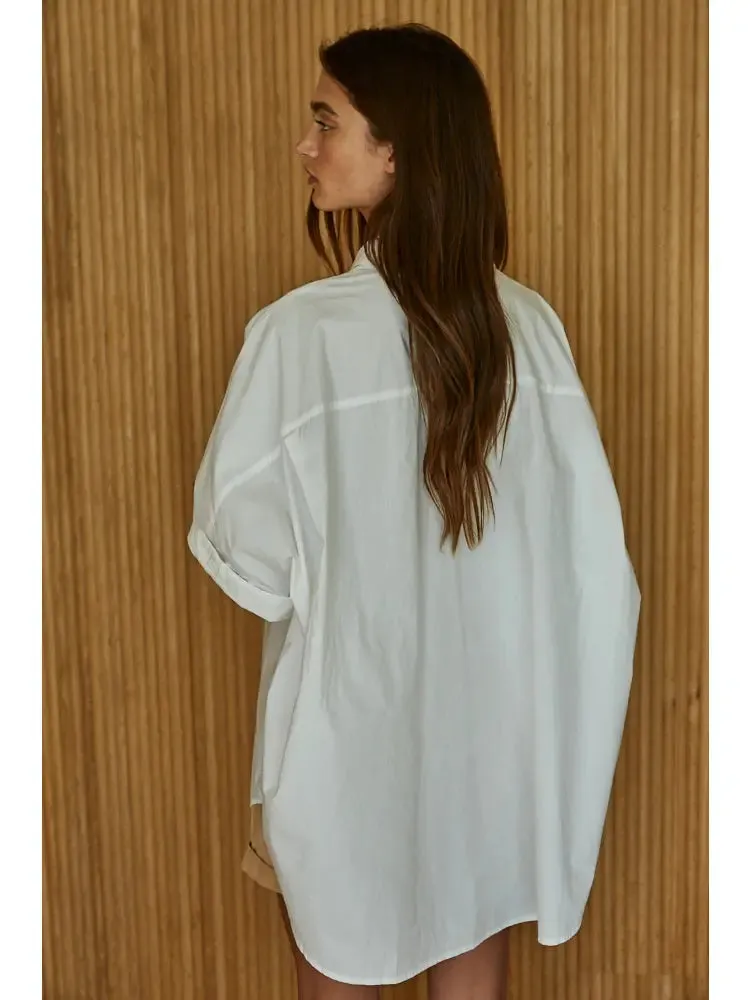 Cotton Oversized Shirt white