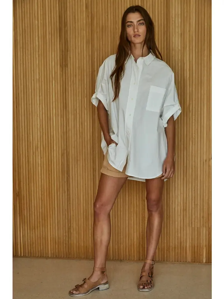 Cotton Oversized Shirt white