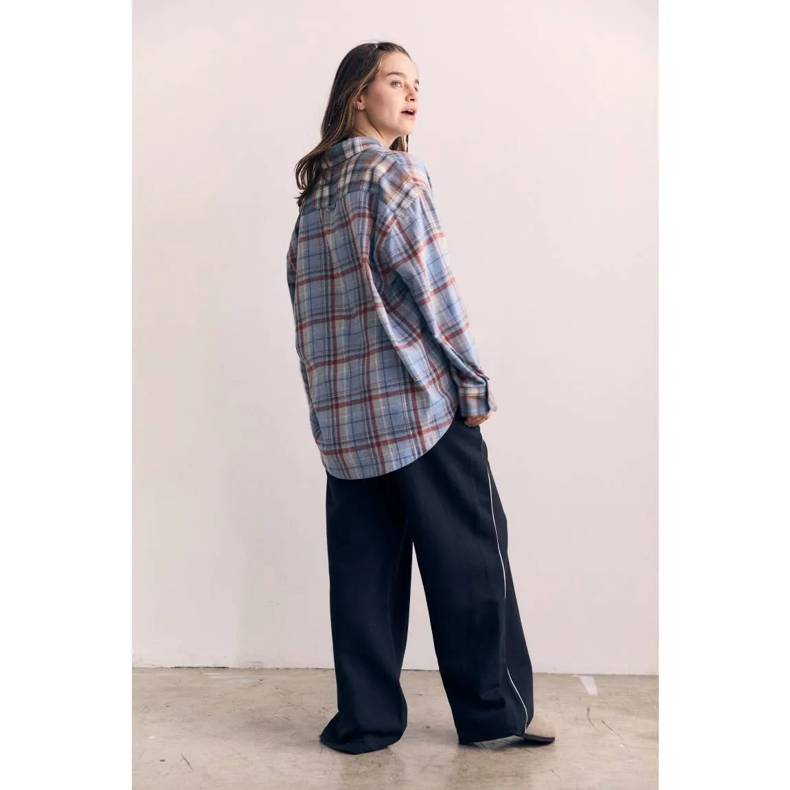 Cotton Terry Contrast Line Sweatpant Wide leg