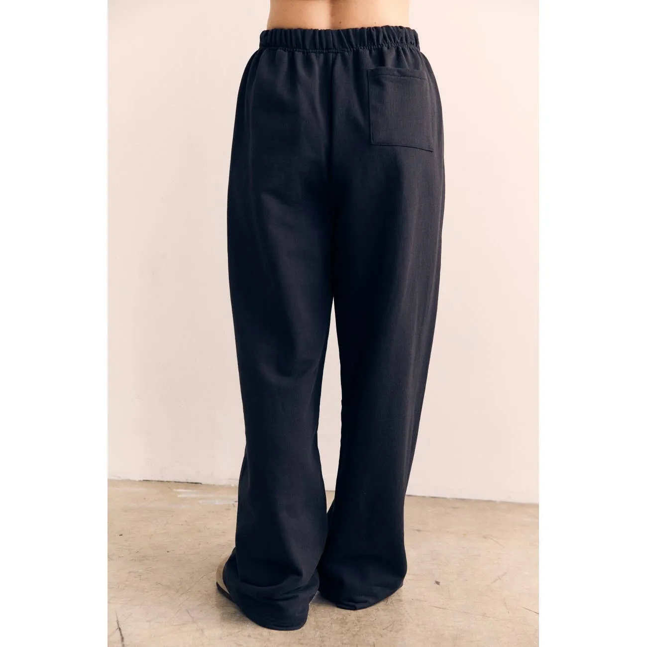 Cotton Terry Contrast Line Sweatpant Wide leg
