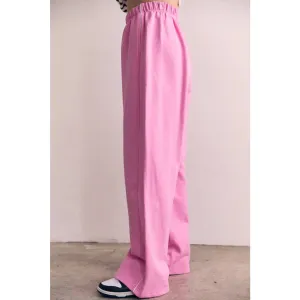 Cotton Terry Contrast Line Sweatpant Wide leg