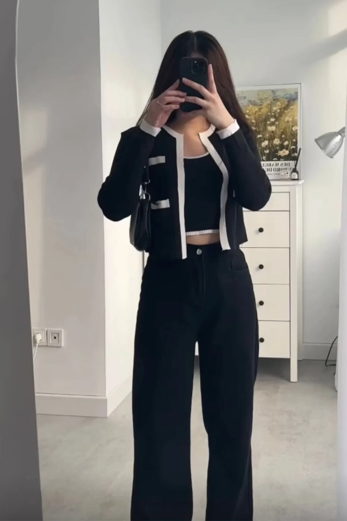 COURTNEY Knit Cardi Set (Black)